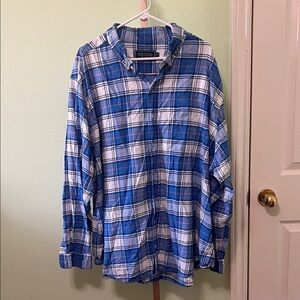 Vineyard Vines long sleeve Flannel Button Down shirt White Blue Pink 3XB